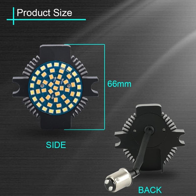 SUNPIE Motorcycle LED Light Turn Signal Blinker Lights w/1157 Dual-Element White and Amber Compatible with Harley Davidson Electra Glide Road King Heritage Softail Classic Road Glide Classic 1994-2019 - Image 4